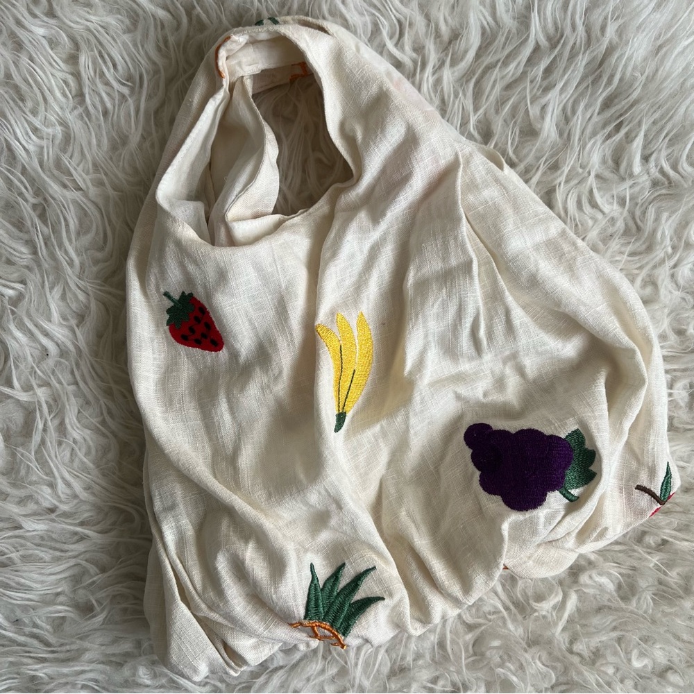 Pepaloves Fruit Embroidered Tote Bag